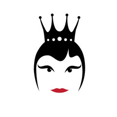 Vector sign queen with crown. Fashion and beauty concept