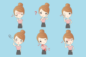 businesswoman with body pain