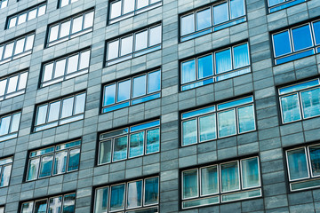 Fototapeta premium green blue facaded office building