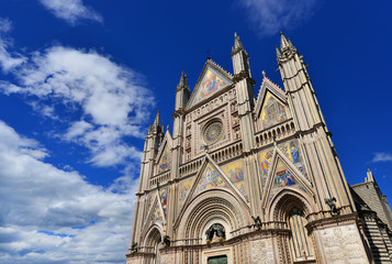 Fototapeta na wymiar Orvieto beautiful gothic cathedral, Italy
