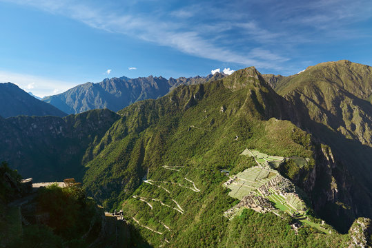 Panoramic view on lost Machu Picchu 
