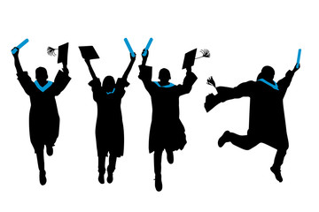 silhouette of student