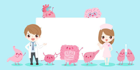 cartoon doctors with organ