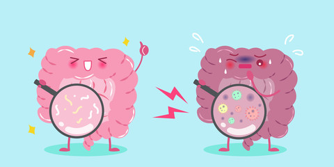 cute cartoon intestine