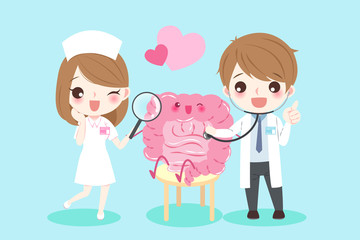 cartoon doctors with intestine