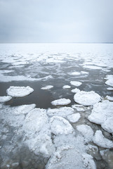 Ice floating on the sea