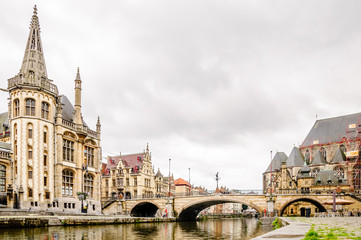 View of Cityscape of Gent in Belgium