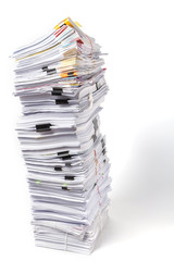 Stack of Documents isolated on white background
