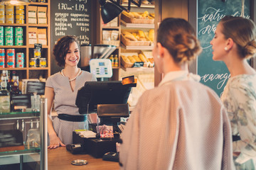 Young ladies shopping in a bakery
