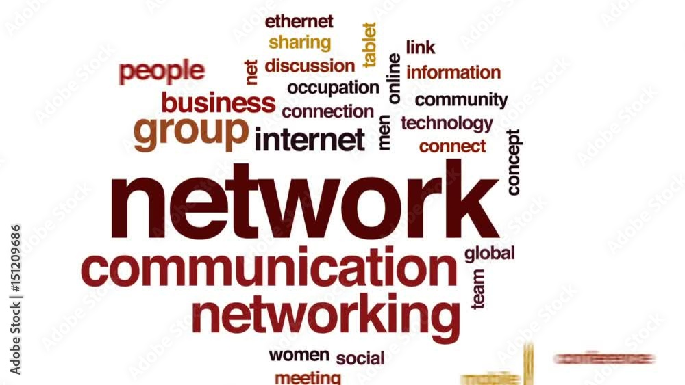 Poster network animated word cloud, text design animation.