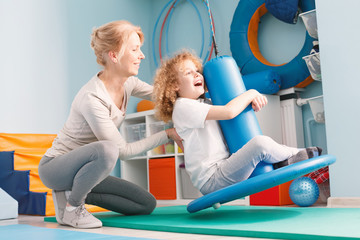 Child doing balance exercises