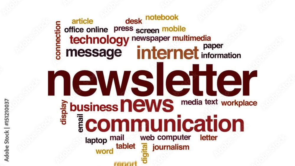 Poster newsletter animated word cloud, text design animation.