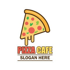 pizza logo with text space for your slogan / tag line, vector illustration