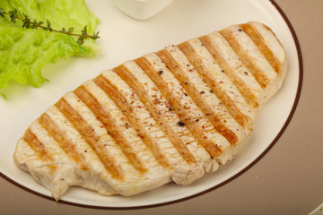 Grilled turkey steak