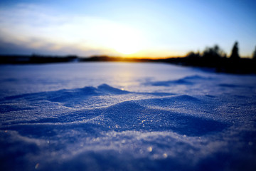 Frozen pond in the ice