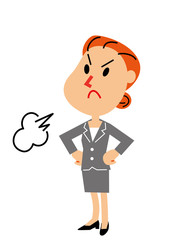 ご立腹　ビジネスウーマン