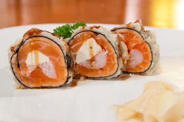 Salmon Cream Cheese Sushi Roll