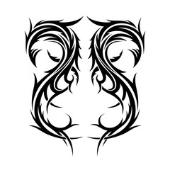 Abstract hand drawn tribal tattoo design.