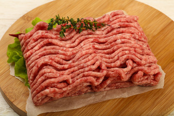 Raw minced beef meat