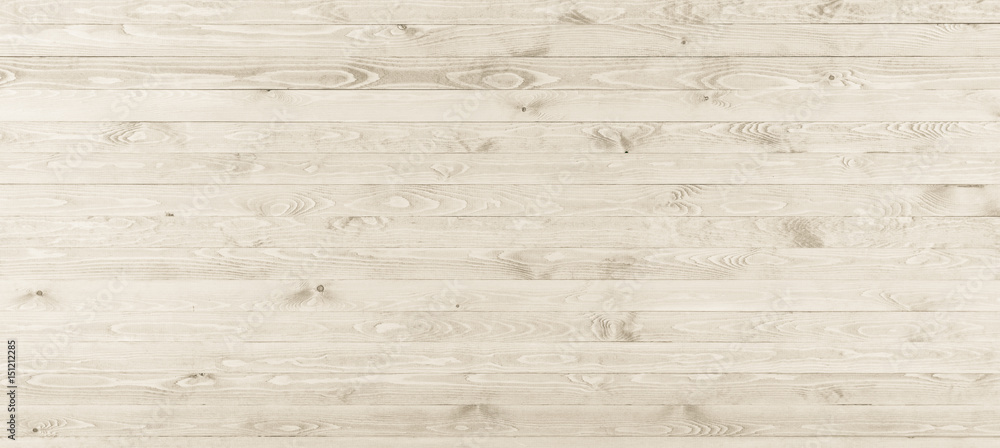 Wall mural White wooden planks wall. Natural wood texture background.