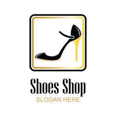 shoes store, shoes shop logo with text space for your slogan / tag line for fashion business. vector illustration
