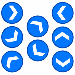 vector set - arrows in blue circles