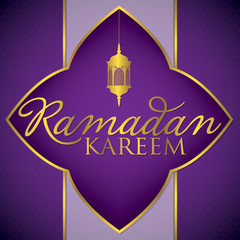 Label Ramadan Kareem (Generous Ramadan) card in vector format.