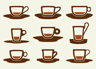 Coffee Cup Set Silhouette