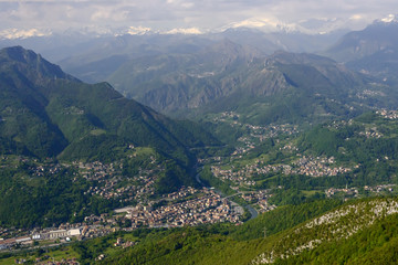 Fototapeta na wymiar Zogno aerial, Italy