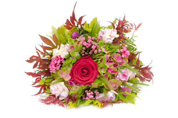 Bouquet made of red rose isolated ona white background