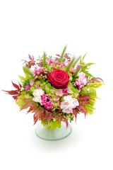 Bouquet made of red rose isolated ona white background