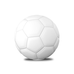 Naklejka premium realistic white football or soccer ball on isolated white in 3D rendering