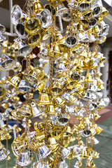 Gold and silver bells hung in Thai temples.