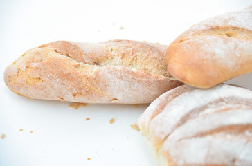 Fresh fragrant bread on the table.