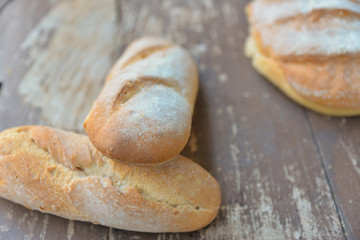 Fresh fragrant bread on the table.