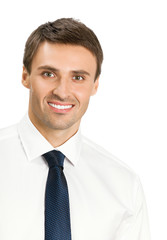 Smiling business man, isolated