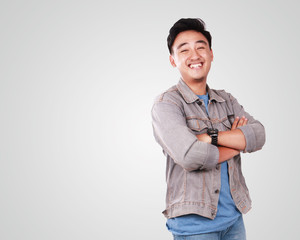 Fototapeta premium Happy Successful Asian Young Man