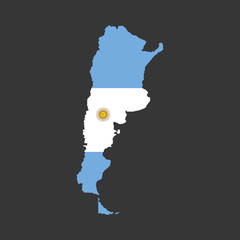 Argentina map with flag