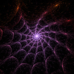 Glowing spider web - digitally rendered 3d illustration - fractal background