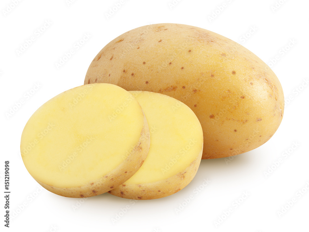 Canvas Prints isolated potatoes. whole potatoe and cut isolated on white background with clipping path