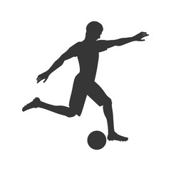 Fototapeta na wymiar Football player silhouette