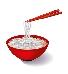 Bowl of rice vermicelli