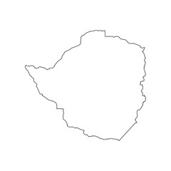 Zimbabwe map silhouette - obrazy, fototapety, plakaty
