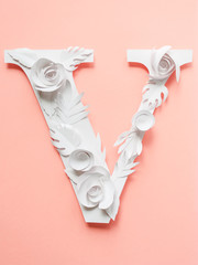 Letter of paper with paper flower