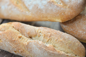 Fresh fragrant bread on the table.