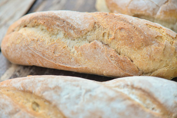 Fresh fragrant bread on the table.