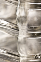 Close Up Abstract of Plastic Water Bottles