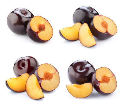 Plum collection isolated