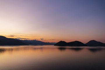 scenery of lake and mountain