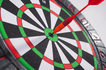 Arrow dart hitting the center of the target